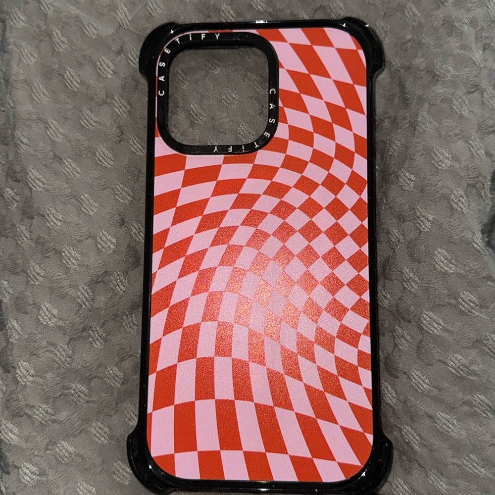 Casetify IPhone 15 Pro Max-MagSafe Strawberry Checker Case